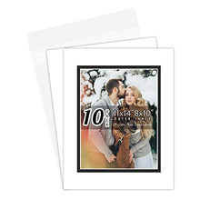 Load image into Gallery viewer, Golden State Art, Double Picture Mats with White Core Bevel Cut for 8X10 Photo Pictures (Mats, Backing, Clear Bags Included), White Over Black, 11x14-10 Pack (Double Mat)
