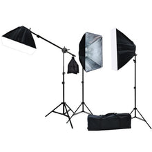 Load image into Gallery viewer, ePhotoInc Digital Video Continuous Softbox 3200K Warm Lighting Kit and Boom Stand Hair Light with Carrying Case H9004SB 3200K
