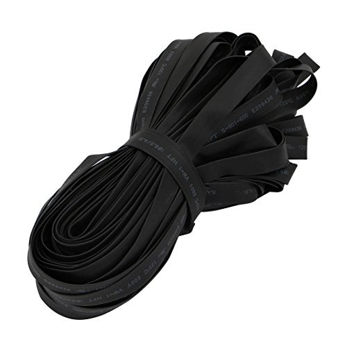 Aexit Polyolefin Heat Electrical equipment Shrinkable Tube Wire Cable Sleeve 25 Meters Length 8mm Inner Dia Black