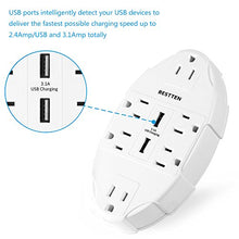 Load image into Gallery viewer, Bestten Usb Wall Outlet Surge Protector With 2.4 A Dual Usb Charging Ports And 6 Grounded Outlets, 15
