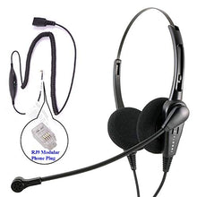 Load image into Gallery viewer, RJ9 Headset - Professional Economic Binaural Headset Compatible with Avaya Cisco Nortel Phone Virtual Compatibility RJ9 Cord
