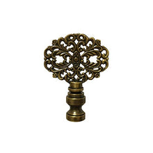 Load image into Gallery viewer, Royal Designs Floral Filigree Design 2.25&quot; Lamp Finial for Lamp Shade, Antique Brass

