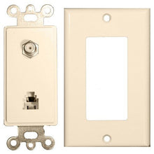 Load image into Gallery viewer, 2 Pieces Decorator Combination Phone / CATV Jack in Lt Almond [Set of 3]
