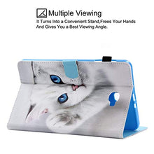 Load image into Gallery viewer, NewShine Galaxy Tab A 10.1 Case, Kickstand Magnetic PU Leather Wallet Flip Folio Case with [Card Slots][Auto Wake/Sleep] for Samsung Galaxy Tab A 10.1 Inch SM-T580 T585 2016 Release - Blue Eye Cat
