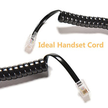 Load image into Gallery viewer, Telephone Phone Handset Cable Cord,Uvital Coiled Length 1.2 to 10 Feet Uncoiled Landline Phone Handset Cable Cord RJ9/RJ10/RJ22 4P4C(Black,2 PCS)
