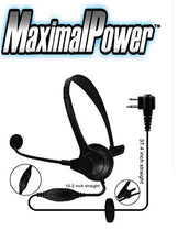 Load image into Gallery viewer, MaximalPower 2 Pin Earpiece Headphone Overhead Headset with Mic for Motorola Walkie Talkie 2 Way Radio cls1110 cls1410 CP200 GP88 300 CT150 P040 PRO1150 SP10 XTN500 (1 Pack)
