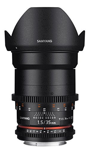 Samyang Cine SYCV35-S 35mm T1.5 Aspherical Wide Angle Cine Lens for Sony Alpha VDSLR