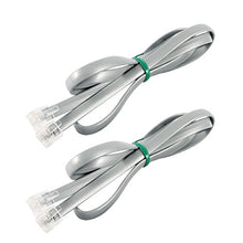 Load image into Gallery viewer, uxcell 2 Pcs Gray 6P6C RJ12 M/M Flat Telephone Phone Cable Cord 1M 3.3ft
