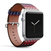 Load image into Gallery viewer, S-Type iWatch Leather Strap Printing Wristbands for Apple Watch 4/3/2/1 Sport Series (42mm) - Geometric Ethnic Oriental Ikat Seamless Pattern Traditional Design
