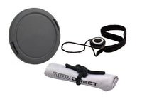 Lens Cap Side Pinch (58mm) + Lens Cap Holder + Nw Direct Microfiber Cleaning Cloth for Canon EOS Rebel T5
