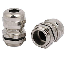 Load image into Gallery viewer, Aexit M16x1.5mm Thread Transmission 2mm Dia 5 Holes Metal Cable Gland Joint Silver Tone 5pcs
