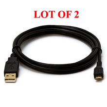 Load image into Gallery viewer, Pack of 2 USB 2.0 Male A to Micro B 5 PIN Gold Plated Data Cable  3FT Black
