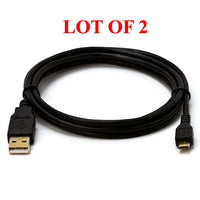 Pack of 2 USB 2.0 Male A to Micro B 5 PIN Gold Plated Data Cable  3FT Black
