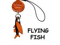 Flyingfish Leather Fish/SeaAnimal mobile/Cellphone Charm VANCA CRAFT-Collectible Cute Mascot Made in Japan