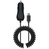 Cellet High Powered 3Amp, Fast Charging 15Watt, Dual USB Port Car Charger with 4ft Long Type-C Cable Compatible for BlackBerry Keyone/Essential Phone