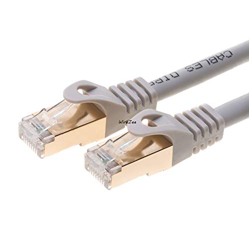 CAT7 Cable Ethernet Premium S/FTP Patch Cord RJ45 Fast Speed 600Mhz LAN Wire (75FT, Gray)