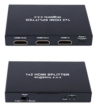 Load image into Gallery viewer, DTECH 1x2 HDMI Splitter 4K 60hz 4:4:4 HDR 18Gbps HDCP 2.2 EDID 3D 1 in 2 Out HDMI 2.0 Port for Duplicate Dual Monitor Sharing Screen UHD Video

