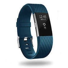Load image into Gallery viewer, POY Replacement Bands Compatible for Fitbit Charge 2, Special Edition Adjustable Sport Wristbands, Small Dark Blue
