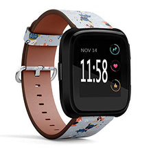 Load image into Gallery viewer, Replacement Leather Strap Printing Wristbands Compatible with Fitbit Versa - Cartoon Dogs Pattern
