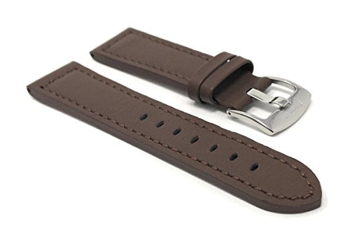 22mm Brown Smartwatch Band Strap fits Motorola 360 (46mm Case), S3 Classic & Many More, Leather, Racer with Stitching