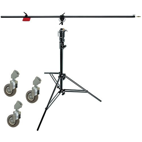 Manfrotto 085BS Heavy Duty Light Boom Includes 008BU Stand with Casters (Black)