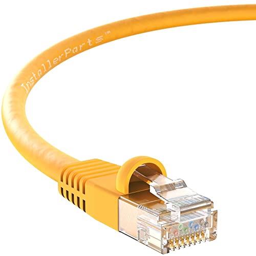 InstallerParts Ethernet Cable CAT6 Cable UTP Booted 20 FT - Yellow - Professional Series - 10Gigabit/Sec Network/High Speed Internet Cable, 550MHZ