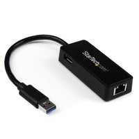 StarTech.com USB 3.0 to Gigabit Ethernet Adapter NIC with USB Port, Black (USB31000SPTB) Color: Black Size: USB 3.0 w/pass through port Portable Consumer Electronics Home Gadget