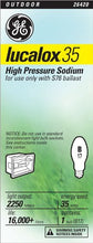 Load image into Gallery viewer, GE Lighting 26420 35-Watt 2250-Lumen LUCALOX35 HID High Pressure Sodium Medium Base, 1-Pack
