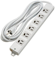 ELECOM Twist Plug lock Power strip with magnet 3 pins 6 outlet 3m [Gray] T-WRM3630LG/RS (Japan Import)