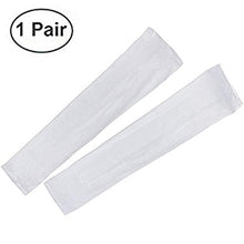 Load image into Gallery viewer, YUANQIAN 1 Pair Arm Cooling Sleeves UV Protection Sun Protection Arm Sleeves-UPF 40 Long Sun Sleeves for Men &amp; Women for Workout-White
