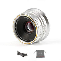 7artisans 25mm F1.8 APS-C Manual Focus Lens for Sony Emount Cameras Like A7 A7II A7R A7RII A7S A7SII A6500 A6300 A6000 A5100 A5000 EX-3 NEX-3N NEX-3R NEX-F3K NEX-5 NEX-5N (Silver)