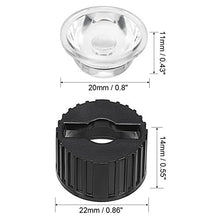 Load image into Gallery viewer, uxcell 10 pcs 20mm LED Lens 120 Degree with Black Holder for 1W 3W High Power LED Light
