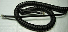 Load image into Gallery viewer, DIY-BizPhones 10 Pack of Flat Black 9 Ft Shoretel Compatible Handset Cords IP Phone 400 600 Series 420 480 480G 485 485G 655 655G with 6&quot; Tail/Lead/Leader Charcoal Receiver Curly Coil Lot
