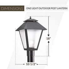 Load image into Gallery viewer, Sea Gull Lighting 82065-12 Polycarbonate One-Light Outdoor Post Lantern Outside Fixture, Black Finish
