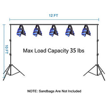 Load image into Gallery viewer, Emart Photo Video Studio Backdrop Stand, 10 x 12ft Heavy Duty Adjustable Photography Muslin Background Support System Kit
