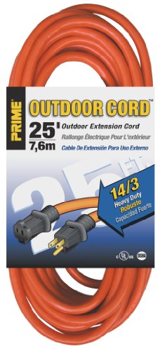 Prime Wire & Cable 716553 Heavy Duty Outdoor Extension Cord, Orange