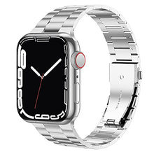 Load image into Gallery viewer, iiteeology Compatible with Apple Watch Band 38/40/41mm, Upgraded Solid Business Stainless Steel Band for Apple iWatch Series 7 6 5 4 3 2 1 SE, Silver

