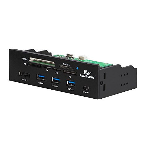 Kingwin Powered USB Hub 3.0 w/ 1 USB-C Port, SD Card Reader & Micro SD Card Reader - Sata Power Port w/Lightning Speed Data Transfer Up to 5Gbps - 5.25
