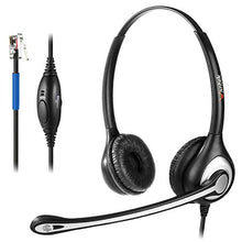 Load image into Gallery viewer, Wantek Corded RJ9 Telephone Headset Binaural with Noise Canceling Mic ONLY for Cisco IP Phones: 7821, 7940, 7941, 7942, 7945, 7960, 7961, 7962, 7965, 7975, 7971, 8841, 8845, 8861, M12 M22 etc (F602C1)
