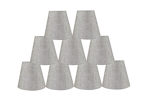 Urbanest Set of 9 3-inch by 5-inch by 4 1/2-inch Hardback Chandelier Shade, Metallic Taupe