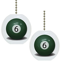 Load image into Gallery viewer, Set of 2 Billiards 6 Pool Ball Solid Ceramic Fan Pulls

