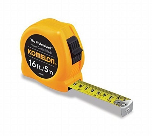 Komelon 4916IM The Professional 16-Foot Inch/Metric Scale Power Tape, Yellow - 2 Pack