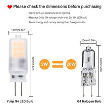Load image into Gallery viewer, YUIIP G4 LED Light Bulb 2W AC/DC 12V Warm White 2700K G4 Bi-Pin Base Lamp 10W 15W 20W Halogen Bulbs Equivalent for Landscape Chandelier Under Cabinet Lighting, Non-dimmable, No Flicker, Pack of 10
