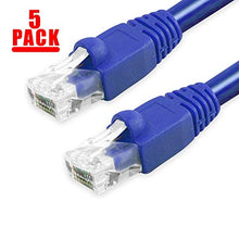 Load image into Gallery viewer, GRANDMAX CAT6A 25&#39; FT Blue RJ45, 550MHz, UTP Ethernet Network Patch Cable Snagless/Molded Bubble Boot, 5 Pack
