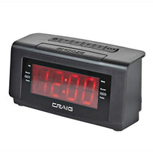 Load image into Gallery viewer, Craig LED Alarm Clock with AM/FM Radio 1.2-Inch Display, Black (CR45372 )
