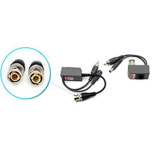 Load image into Gallery viewer, Video Balun Network Transceiver with Video Audio Power Connectors CAT5/CAT6 to BNC 1 Pairs
