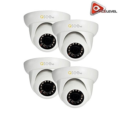 Q-See 720p HD Indoor Dome Cameras: 12 IR LEDs up to 65ft, 3.6mm Lens, 2D DNR - QCA7202D (4 Pack)