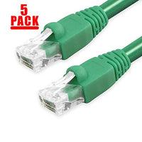 GRANDMAX CAT6A 10' FT Green RJ45, 550MHz, UTP Ethernet Network Patch Cable Snagless/Molded Bubble Boot, 5 Pack