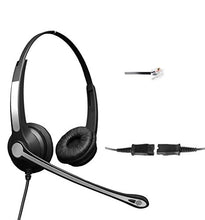Load image into Gallery viewer, 4Call K702FQCMA Dual Call Center Telephone Headset RJ09 Headphone + Noise Canceling mic + Quick Disconnect for Plantronics M12 MX10 Amplifiers &amp; Cisco 7940 7970G Unified IP Phones
