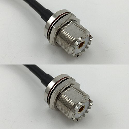 12 inch RG188 UHF Female BULKHEAD to UHF Female BULKHEAD Pigtail Jumper RF coaxial cable 50ohm Quick USA Shipping